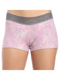 Zivame - All Lace Emblishment Mid Waist Boyshorts - Pink