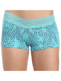 Zivame - All Lace Emblishment Mid Waist Boyshorts - Blue