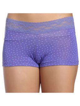Zivame - All Lace Emblishment Mid Waist Boyshorts - Purple