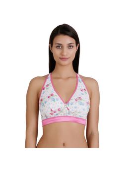 Zivame - Floral Blush Double Layered T-Back Printed Lace Bralette - Pink N Print