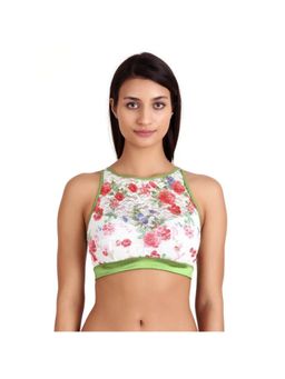 Zivame - Floral Blush Double Layered Printed Lace Bralette - Green N Print 1