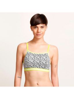Zivame - Whimsical Abstract Print Cami Bra - Green n Print
