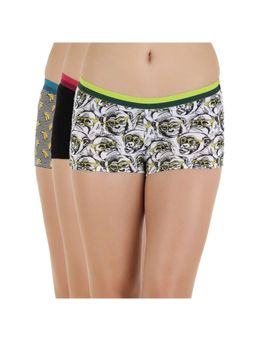 Zivame - Cotton Boyshort Panty (Pack Of 3) - Assorted (L)