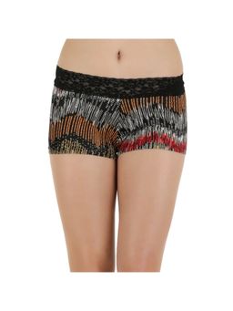 Zivame - All Lace Emblishment Mid Waist Boyshorts - Multi Color Stripes