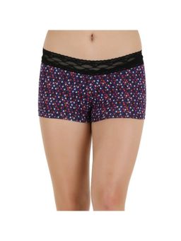 Zivame - All Lace Emblishment Mid Waist Boyshorts - Purple N Pink