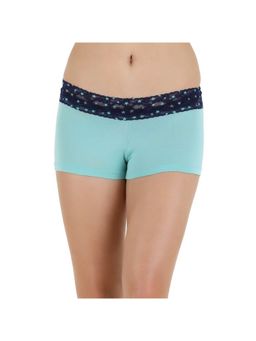 Zivame - All Lace Emblishment Mid Waist Boyshorts - Blue