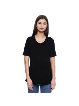 Zivame - Made For Moms Layered Front Maternity And Nursing Top - Black