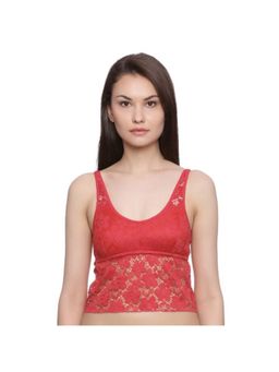 Zivame - Made To Layer Halter Shoulder Longline Bralette - Red