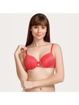 Zivame - Moroccan Lace Gentle Lift Wired Bra - Bright Red