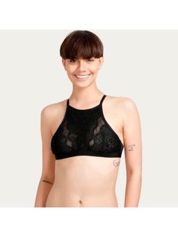 Zivame - All That Lace Full Coverage Bralette - Black