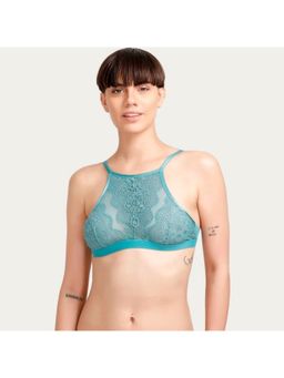 Zivame - All That Lace Full Coverage Bralette - Blue