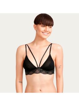 Zivame - All That Lace Strappy Bralette - Black