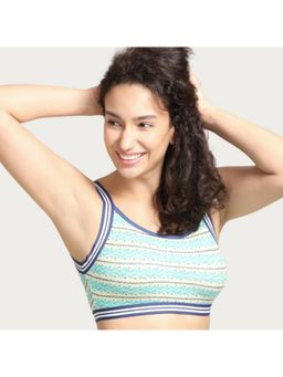 Zivame - Whmisical Aztec Print Bralette - Blue And Print