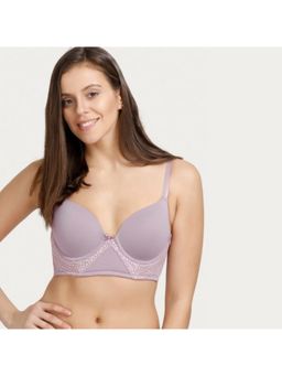 Zivame - Moroccan Lace Padded Longline Bra - Lavender