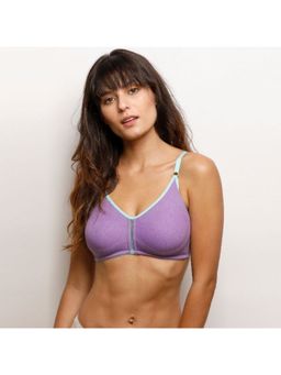 Zivame - Rosaline Double Layered Wirefree Bra - Purple Melange