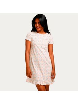 Zivame - Lazy Days Sleep Dress - White & Pink