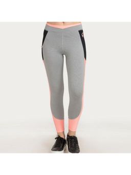 Zivame - Zelocity Neo Play Training Legging - Grey N Neon Pink