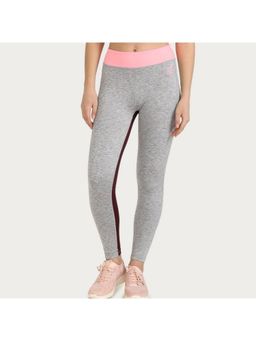 Zivame - Zelocity Neo Play Training Legging - Grey N Maroon