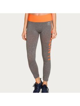 Zivame - West Vogue Skin Fit Seamless Leggings - Orange & Grey