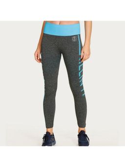 Zivame - West Vogue Skin Fit Seamless Legging - Blue & Grey