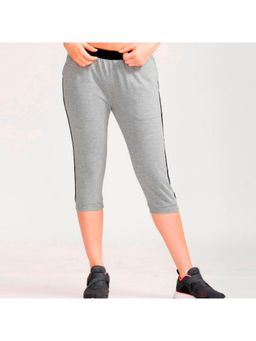Zivame - West Vogue Straight Fit Crop Pants- Grey Melange