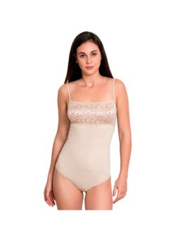 Zivame - Medium Control Short Length Bodysuit With Bust - Skin