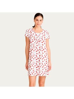 Zivame - Tropical Fizz Sleep Dress - White And Print