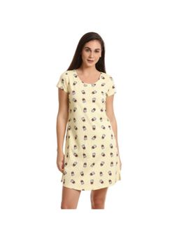 Zivame - Coffee Times Sleep Nighty - Yellow N Print