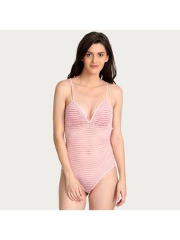 Zivame - Lace N Mesh Teddy - Pink