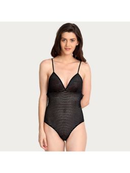 Zivame - Lace N Mesh Teddy - Black
