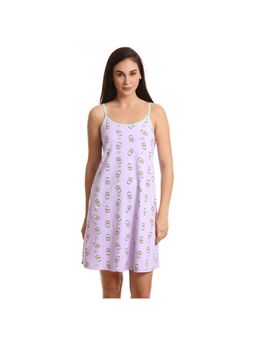 Zivame - Coffee Times Short Nighty - Lavender and Print