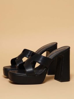 ERIDANI - Women Black Cynthia Block Heels