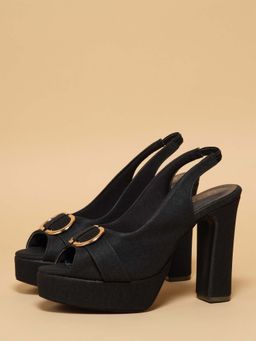 ERIDANI - Women Black Kendy Block Heels