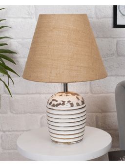 Homesake - Table Lamp Wooden Ribbed Basket Jute