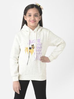 CRIMSOUNE CLUB - Girls White Typographic Hoodie