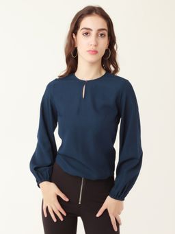 Zink London - Womens Blue Solid Top