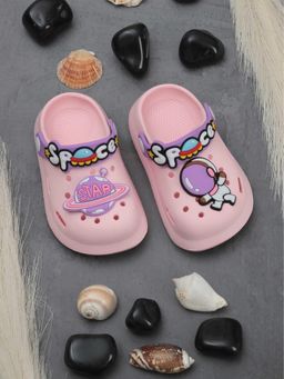 Lil Lollipop - Unisex Space Astronaut Applique Anti-Slip Clogs - Pink