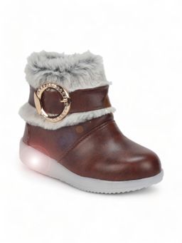 Lil Lollipop - Girls Party Boots With Led Light - Brown