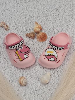 Lil Lollipop - Unisex Dinosaur Applique Anti-Slip Clogs - Pink