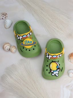 Lil Lollipop - Unisex Space Astronaut Applique Anti-Slip Clogs - Green