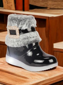 Lil Lollipop - Girls Party Boots With Led Light - Black