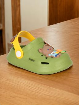 Lil Lollipop - Unisex Bear Applique Anti-Slip Clogs - Green