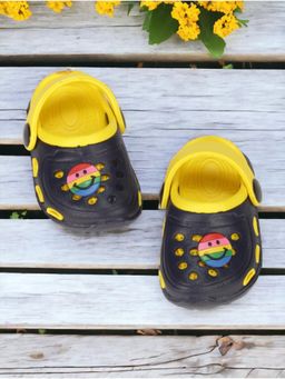 Lil Lollipop - Unisex Smily Applique Anti-Slip Clogs - Black