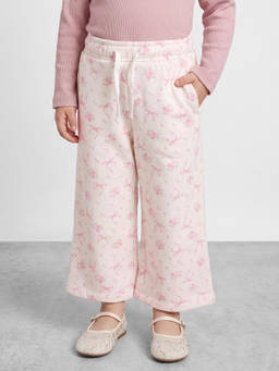 R&B - Girls Ivory Floral Printed Pants