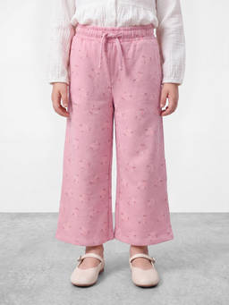 R&B - Girls Pink Floral Printed Pants