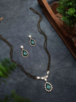 PAYA - Kundan and Stone Mangalsutra Necklace - Green