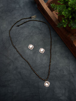 PAYA - Minimalist Kundan Mangalsutra Necklace Set - White