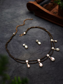 PAYA - Choker Style Mangalsutra Necklace Set - White