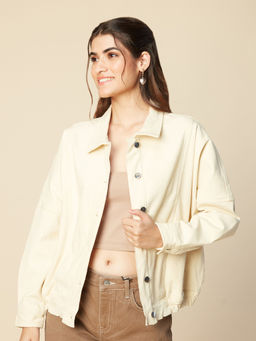 Twenty Dresses by Nykaa Fashion - Yellow Overdyed Oversized Denim Jacket