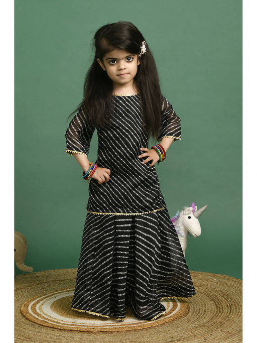 Black Kurta Set Girls Kurta Online Little Panda Girls Black